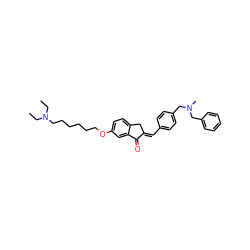 CCN(CC)CCCCCCOc1ccc2c(c1)C(=O)/C(=C/c1ccc(CN(C)Cc3ccccc3)cc1)C2 ZINC000045366306