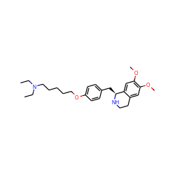 CCN(CC)CCCCCOc1ccc(C[C@@H]2NCCc3cc(OC)c(OC)cc32)cc1 ZINC000169342770