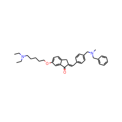 CCN(CC)CCCCCOc1ccc2c(c1)C(=O)/C(=C/c1ccc(CN(C)Cc3ccccc3)cc1)C2 ZINC000045366304