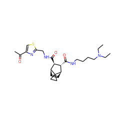 CCN(CC)CCCCNC(=O)[C@H]1[C@H](C(=O)NCc2nc(C(C)=O)cs2)[C@@H]2C=C[C@H]1C21CC1 ZINC000168450627