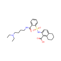 CCN(CC)CCCCNC(=O)c1ccccc1S(=O)(=O)Nc1ccc2c(c1C(=O)O)CCCC2 ZINC000014964812