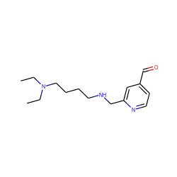 CCN(CC)CCCCNCc1cc(C=O)ccn1 ZINC000224333734