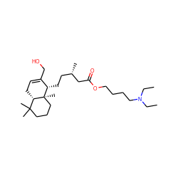 CCN(CC)CCCCOC(=O)C[C@@H](C)CC[C@H]1C(CO)=CC[C@H]2C(C)(C)CCC[C@@]21C ZINC000299834626