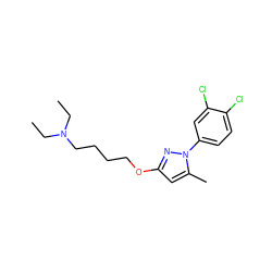 CCN(CC)CCCCOc1cc(C)n(-c2ccc(Cl)c(Cl)c2)n1 ZINC000035966981