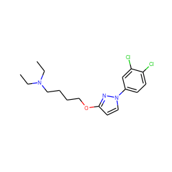 CCN(CC)CCCCOc1ccn(-c2ccc(Cl)c(Cl)c2)n1 ZINC000095554937