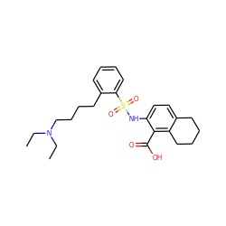 CCN(CC)CCCCc1ccccc1S(=O)(=O)Nc1ccc2c(c1C(=O)O)CCCC2 ZINC000014964935