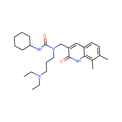 CCN(CC)CCCN(Cc1cc2ccc(C)c(C)c2[nH]c1=O)C(=O)NC1CCCCC1 ZINC000008677471