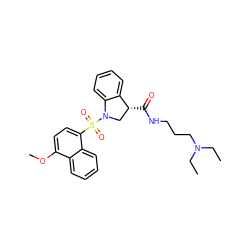 CCN(CC)CCCNC(=O)[C@@H]1CN(S(=O)(=O)c2ccc(OC)c3ccccc23)c2ccccc21 ZINC000049036497