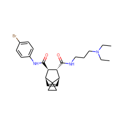 CCN(CC)CCCNC(=O)[C@H]1[C@H](C(=O)Nc2ccc(Br)cc2)[C@@H]2C=C[C@H]1C21CC1 ZINC000168415300