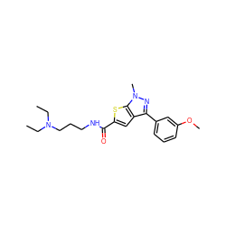 CCN(CC)CCCNC(=O)c1cc2c(-c3cccc(OC)c3)nn(C)c2s1 ZINC000005006997