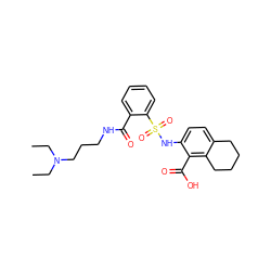 CCN(CC)CCCNC(=O)c1ccccc1S(=O)(=O)Nc1ccc2c(c1C(=O)O)CCCC2 ZINC000014964807