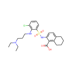 CCN(CC)CCCNc1c(Cl)cccc1S(=O)(=O)Nc1ccc2c(c1C(=O)O)CCCC2 ZINC000014964574