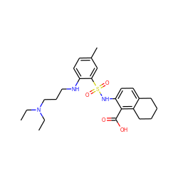 CCN(CC)CCCNc1ccc(C)cc1S(=O)(=O)Nc1ccc2c(c1C(=O)O)CCCC2 ZINC000014964587