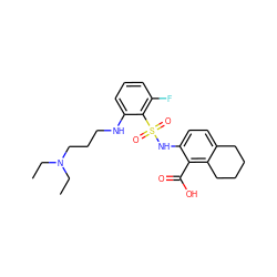 CCN(CC)CCCNc1cccc(F)c1S(=O)(=O)Nc1ccc2c(c1C(=O)O)CCCC2 ZINC000014964566