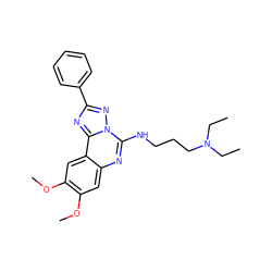 CCN(CC)CCCNc1nc2cc(OC)c(OC)cc2c2nc(-c3ccccc3)nn12 ZINC000008671445