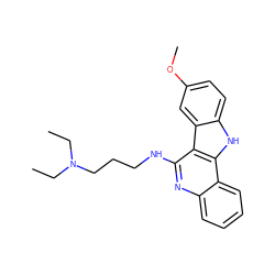 CCN(CC)CCCNc1nc2ccccc2c2[nH]c3ccc(OC)cc3c12 ZINC000102869095