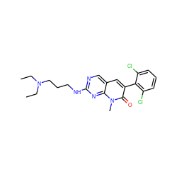 CCN(CC)CCCNc1ncc2cc(-c3c(Cl)cccc3Cl)c(=O)n(C)c2n1 ZINC000003834108