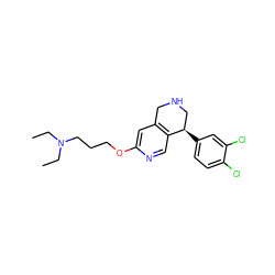 CCN(CC)CCCOc1cc2c(cn1)[C@H](c1ccc(Cl)c(Cl)c1)CNC2 ZINC000028883535