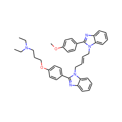 CCN(CC)CCCOc1ccc(-c2nc3ccccc3n2C/C=C/Cn2c(-c3ccc(OC)cc3)nc3ccccc32)cc1 ZINC000026572286