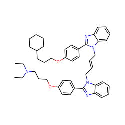 CCN(CC)CCCOc1ccc(-c2nc3ccccc3n2C/C=C/Cn2c(-c3ccc(OCCCC4CCCCC4)cc3)nc3ccccc32)cc1 ZINC000026569752