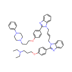 CCN(CC)CCCOc1ccc(-c2nc3ccccc3n2C/C=C/Cn2c(-c3ccc(OCCCN4CCN(c5ccccc5)CC4)cc3)nc3ccccc32)cc1 ZINC000095544661