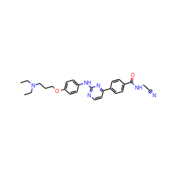 CCN(CC)CCCOc1ccc(Nc2nccc(-c3ccc(C(=O)NCC#N)cc3)n2)cc1 ZINC000049018961