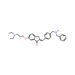 CCN(CC)CCCOc1ccc2c(c1)C(=O)/C(=C/c1ccc(CN(C)Cc3ccccc3)cc1)C2 ZINC000045358028