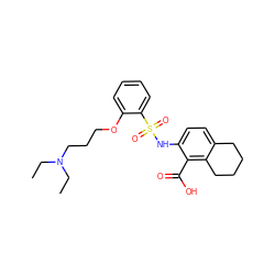 CCN(CC)CCCOc1ccccc1S(=O)(=O)Nc1ccc2c(c1C(=O)O)CCCC2 ZINC000014964777