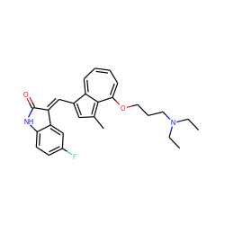 CCN(CC)CCCOc1ccccc2c(/C=C3/C(=O)Nc4ccc(F)cc43)cc(C)c1-2 ZINC000043195356
