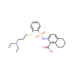 CCN(CC)CCCSc1ccccc1S(=O)(=O)Nc1ccc2c(c1C(=O)O)CCCC2 ZINC000014964731