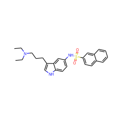 CCN(CC)CCCc1c[nH]c2ccc(NS(=O)(=O)c3ccc4ccccc4c3)cc12 ZINC000013611740