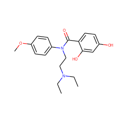 CCN(CC)CCN(C(=O)c1ccc(O)cc1O)c1ccc(OC)cc1 ZINC001772635522