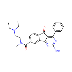 CCN(CC)CCN(C)C(=O)c1ccc2c(c1)-c1nc(N)nc(-c3ccccc3)c1C2=O ZINC000049067305