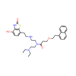 CCN(CC)CCN(CCNCCc1ccc(O)c2[nH]c(=O)sc12)C(=O)CCOCCc1cccc2ccccc12 ZINC000043152351