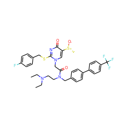 CCN(CC)CCN(Cc1ccc(-c2ccc(C(F)(F)F)cc2)cc1)C(=O)Cn1cc([S@@+](C)[O-])c(=O)nc1SCc1ccc(F)cc1 ZINC000026007838