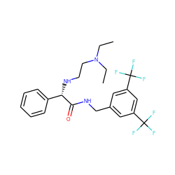 CCN(CC)CCN[C@H](C(=O)NCc1cc(C(F)(F)F)cc(C(F)(F)F)c1)c1ccccc1 ZINC000034804160