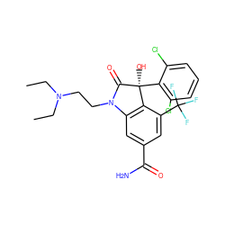 CCN(CC)CCN1C(=O)[C@@](O)(c2c(Cl)cccc2Cl)c2c1cc(C(N)=O)cc2C(F)(F)F ZINC000028332456