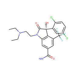 CCN(CC)CCN1C(=O)[C@@](O)(c2cc(Cl)ccc2Cl)c2c1cc(C(N)=O)cc2C(F)(F)F ZINC000028339755