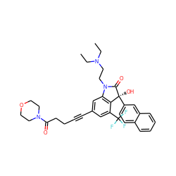 CCN(CC)CCN1C(=O)[C@@](O)(c2ccc3ccccc3c2)c2c1cc(C#CCCC(=O)N1CCOCC1)cc2C(F)(F)F ZINC000027523720