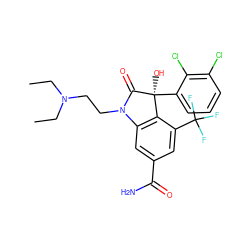 CCN(CC)CCN1C(=O)[C@@](O)(c2cccc(Cl)c2Cl)c2c1cc(C(N)=O)cc2C(F)(F)F ZINC000028331934