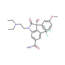 CCN(CC)CCN1C(=O)[C@@](O)(c2cccc(OC)c2)c2c1cc(C(N)=O)cc2C(F)(F)F ZINC000028341740