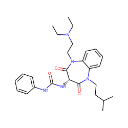 CCN(CC)CCN1C(=O)[C@@H](NC(=O)Nc2ccccc2)C(=O)N(CCC(C)C)c2ccccc21 ZINC000072176725