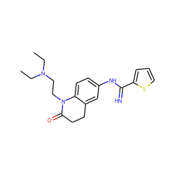 CCN(CC)CCN1C(=O)CCc2cc(NC(=N)c3cccs3)ccc21 ZINC000073159831