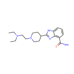 CCN(CC)CCN1CCC(c2nc3c(C(N)=O)cccc3[nH]2)CC1 ZINC000040863094