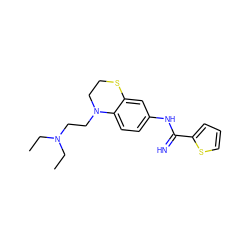 CCN(CC)CCN1CCSc2cc(NC(=N)c3cccs3)ccc21 ZINC000113971787