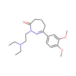 CCN(CC)CCN1N=C(c2ccc(OC)c(OC)c2)CCCC1=O ZINC001772651558