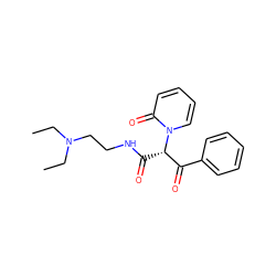 CCN(CC)CCNC(=O)[C@@H](C(=O)c1ccccc1)n1ccccc1=O ZINC000004411465