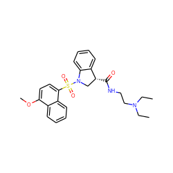 CCN(CC)CCNC(=O)[C@@H]1CN(S(=O)(=O)c2ccc(OC)c3ccccc23)c2ccccc21 ZINC000049089726