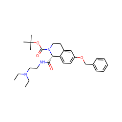 CCN(CC)CCNC(=O)[C@H]1c2ccc(OCc3ccccc3)cc2CCN1C(=O)OC(C)(C)C ZINC000028132517