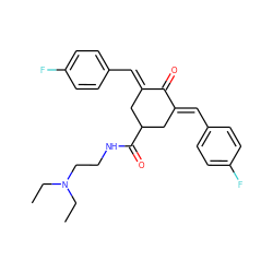 CCN(CC)CCNC(=O)C1C/C(=C\c2ccc(F)cc2)C(=O)/C(=C/c2ccc(F)cc2)C1 ZINC001772627520